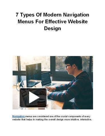 PPT – 7 Types Of Modern Navigation Menus For Effective Website Design ...