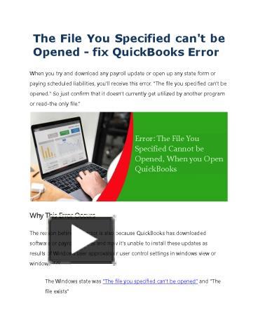 Fix the you specified QuickBooks file exists error presentation | free ...
