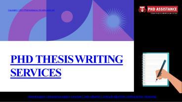 Phd Thesis Writing Services Phdassistance Presentation Free To Download
