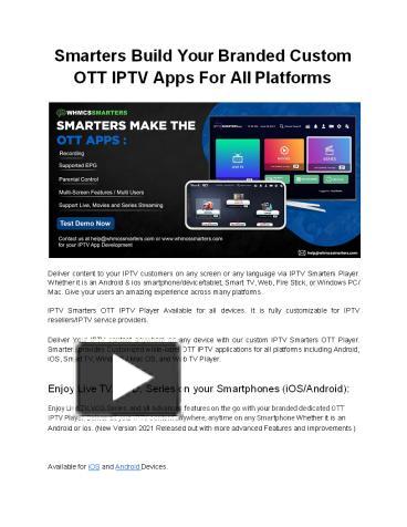 All OTT IPTV Software Solutions at One Place - WHMCS Smarters ...