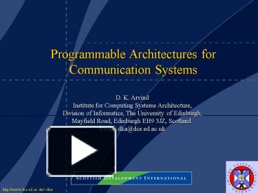 PPT – Programmable Architectures for Communication Systems PowerPoint ...