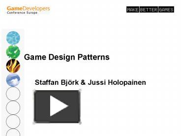Game Design Patterns presentation | free to view