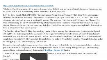 Click Home Income 2.0 Review presentation | free to download