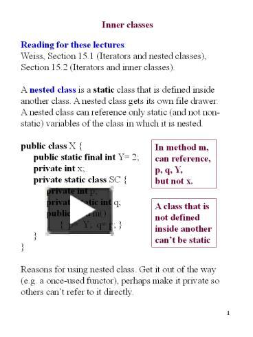 PPT – Inner classes PowerPoint presentation | free to download - id ...