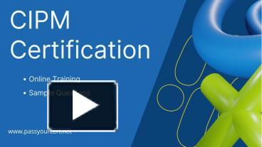 All About CIPM Certification = Online Training + Sample Questions ...