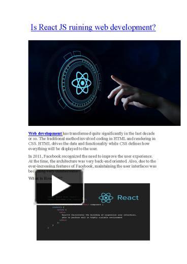 PPT – Is React Js ruining web development? PowerPoint presentation ...