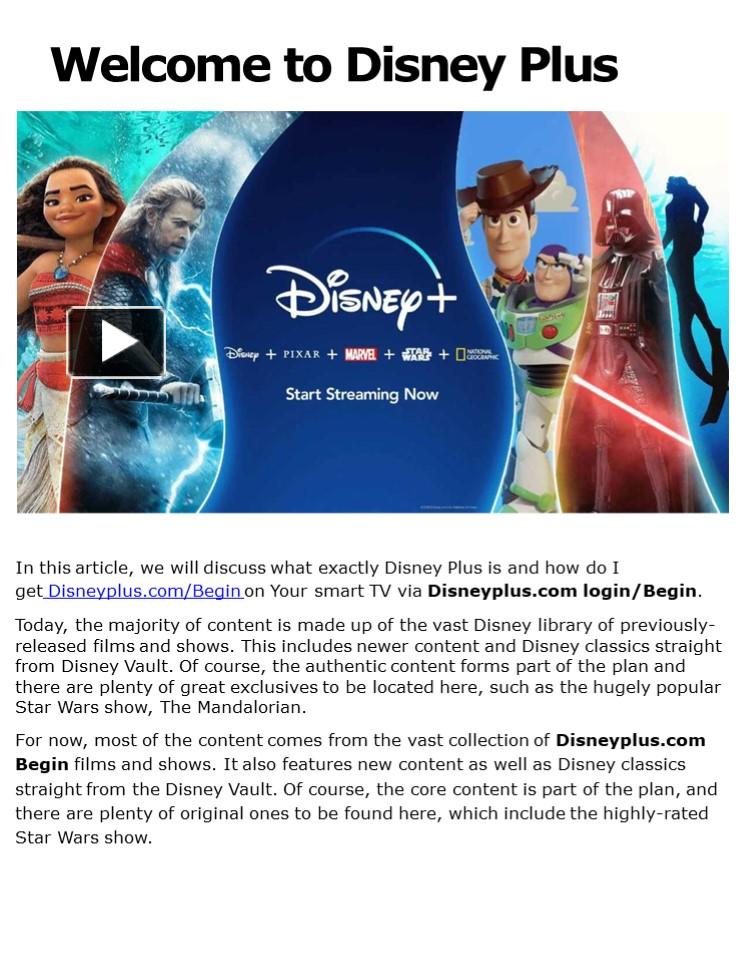 DisneyPlus Com Login Begin – Activate Disney+ presentation | free to ...