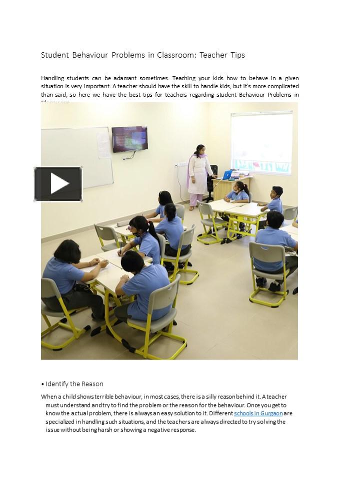 Student Behavior Problems in Classroom: Teacher Tips presentation ...