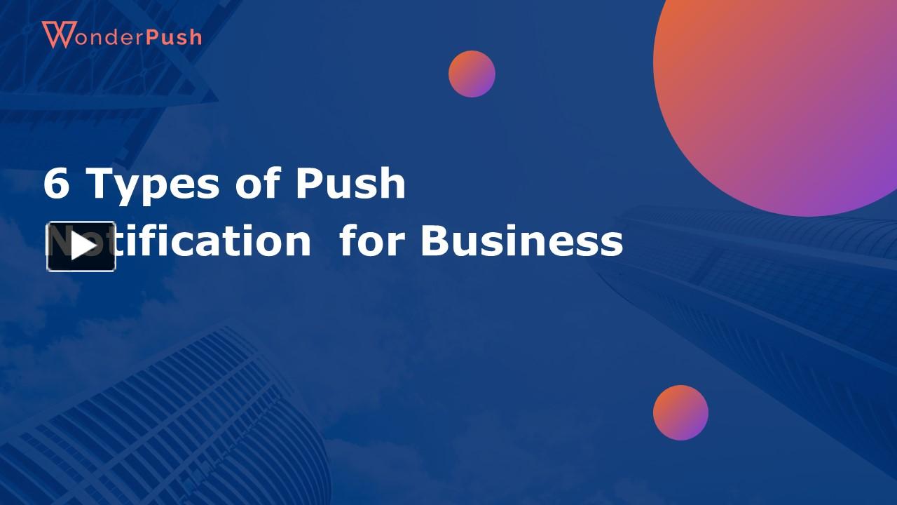 6 Types of Push Notification for Business presentation | free to download