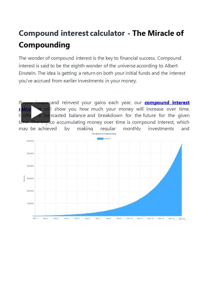 PPT – Compound interest calculator - The Miracle of Compounding ...