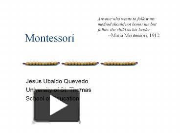 Montessori presentation | free to view