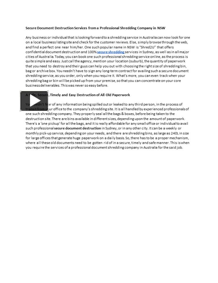 PPT – Secure Document Destruction Services PowerPoint presentation ...