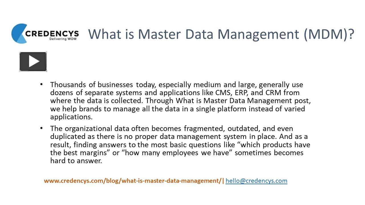 PPT – What is Master Data Management (MDM)? PowerPoint presentation ...
