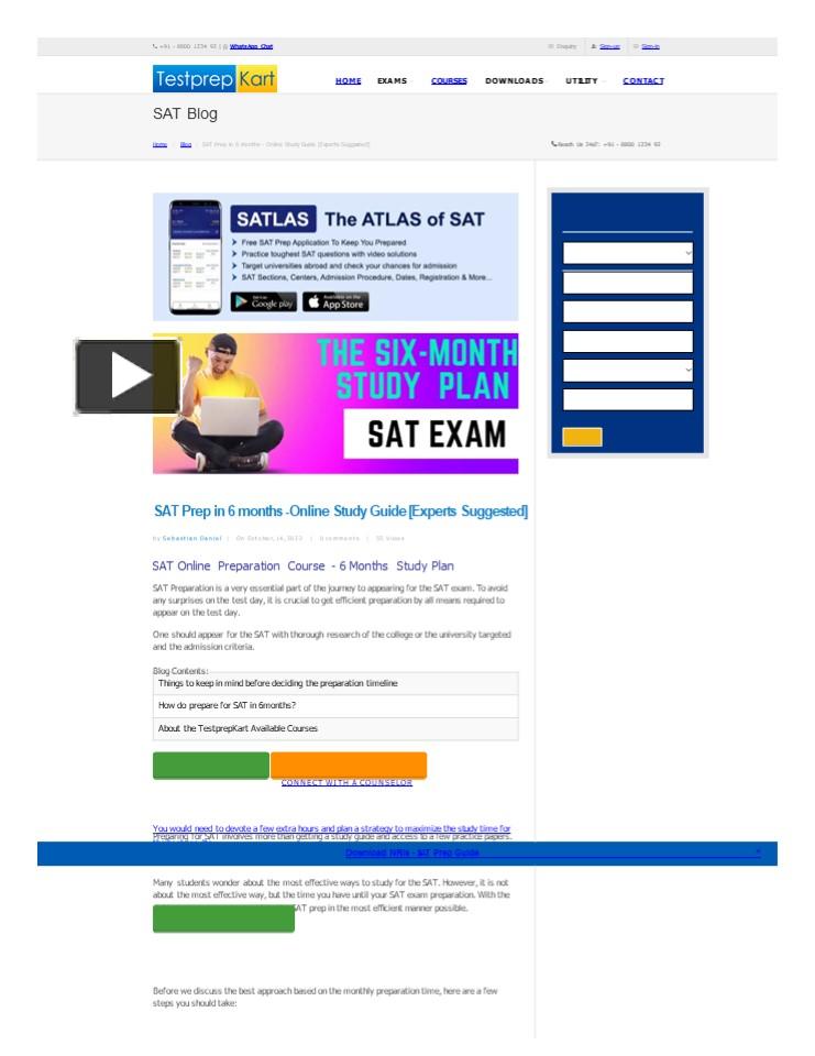 SAT Prep in 6 months presentation | free to download