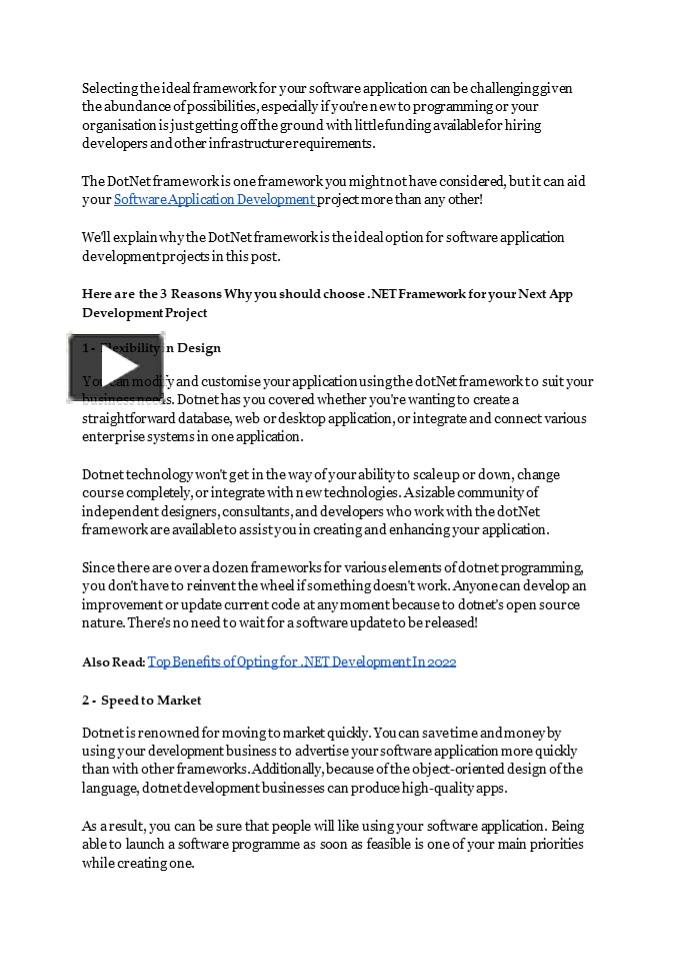 PPT – Here's Why .NET Framework is Best for App Development in 2022-23 ...