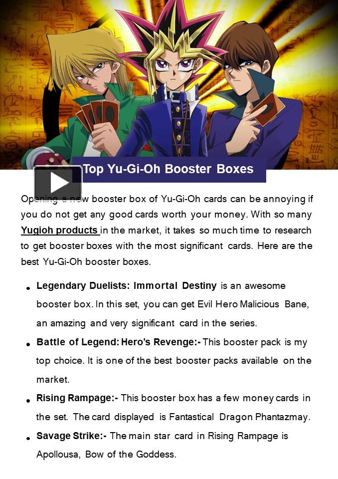 Top Yu-Gi-Oh Booster Boxes presentation | free to download