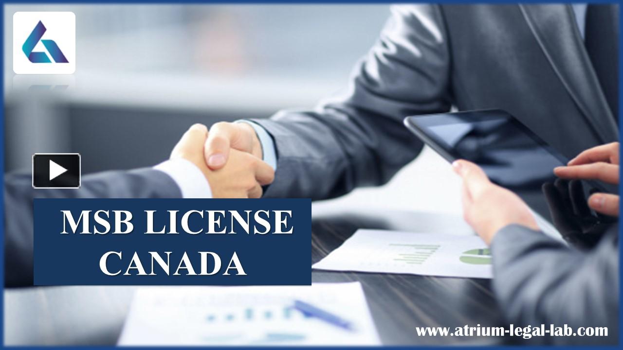Msb license Canada presentation | free to download