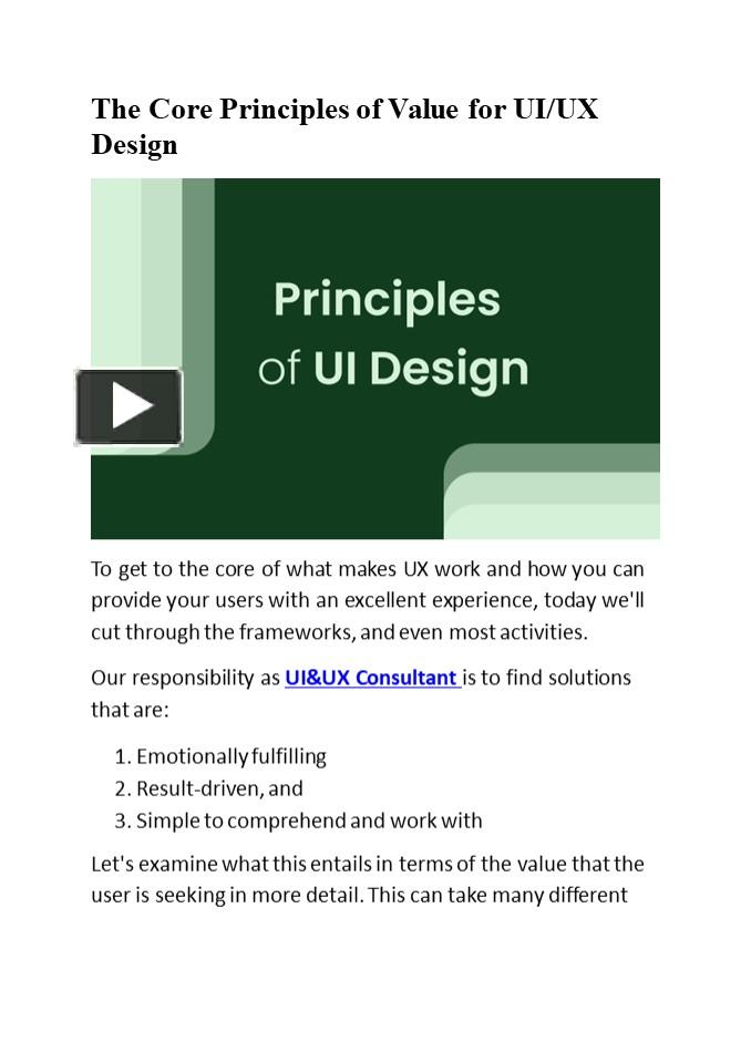 PPT – e Principles of Value for UI and UX Design PowerPoint ...