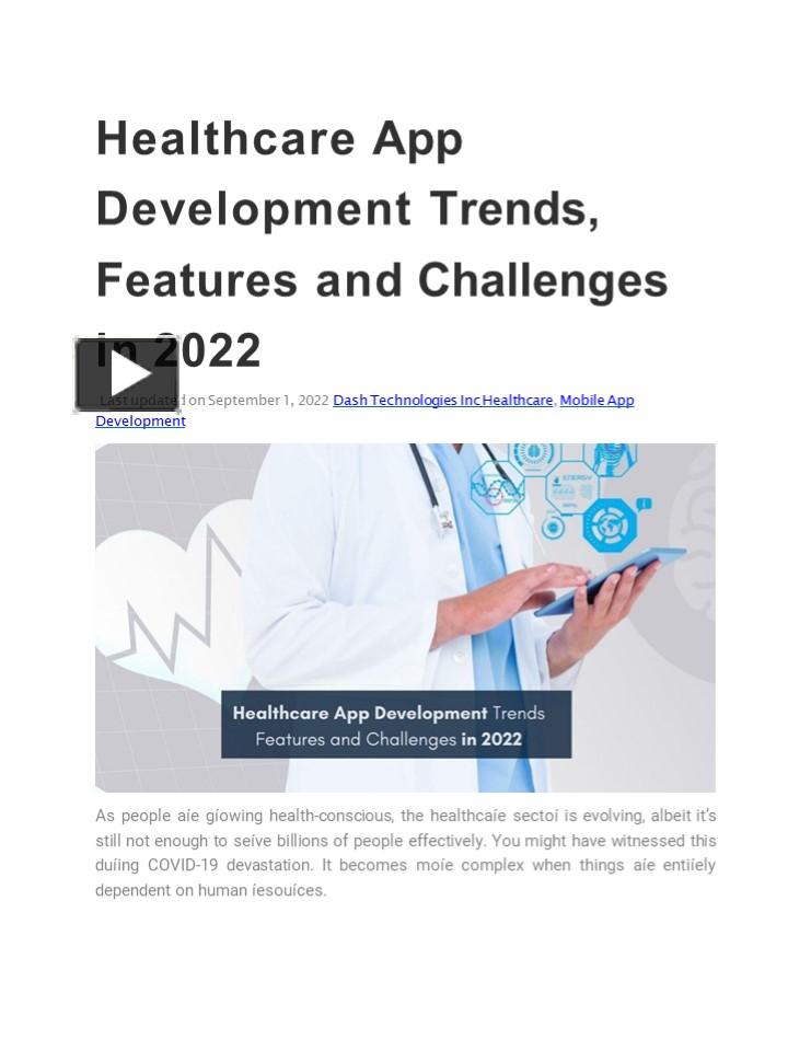 Healthcare App Development Trends Features And Challenges In 2022