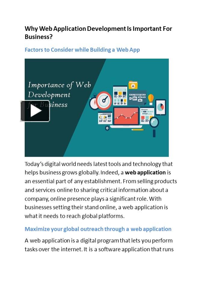 Why Web Application Development Is Important For Business presentation ...