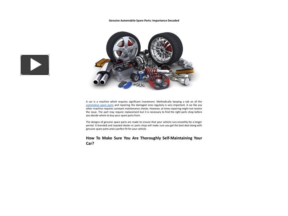 PPT – Genuine Automobile Spare Parts - Importance Decoded PowerPoint ...