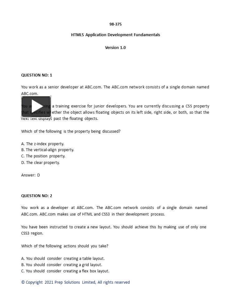 PPT – 98-375-Questions PowerPoint presentation | free to download - id ...