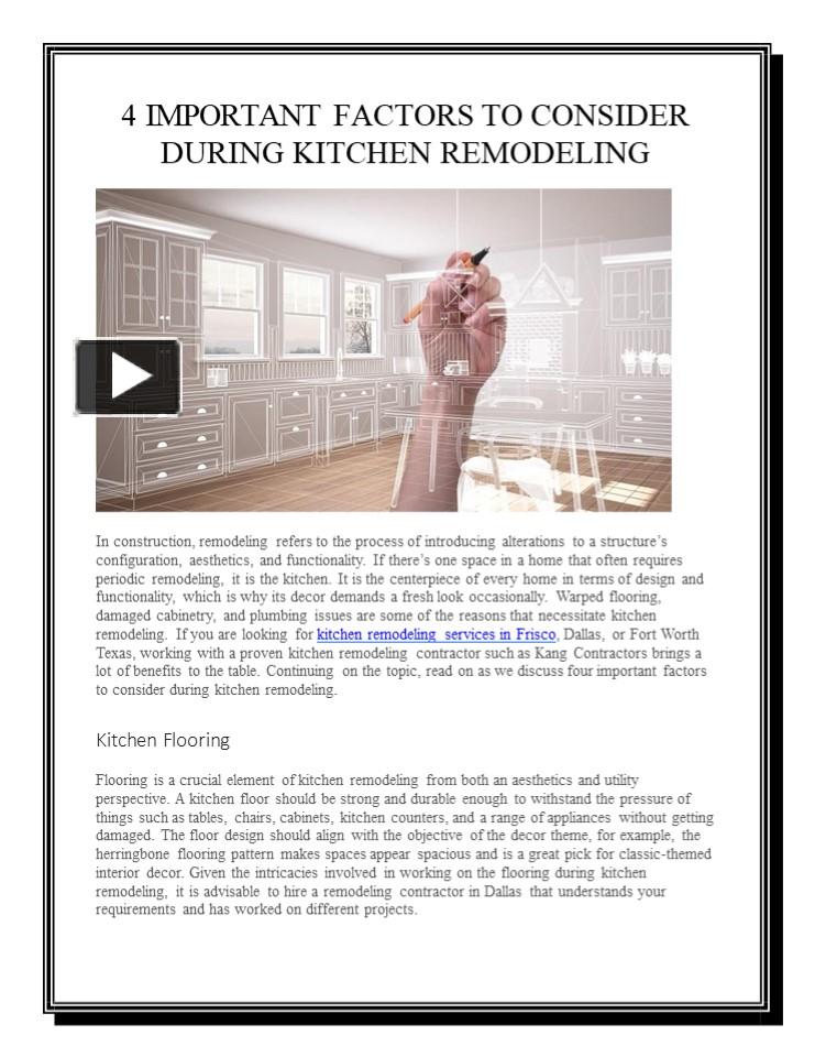 Ppt 4 Important Factors To Consider During Kitchen Remodeling