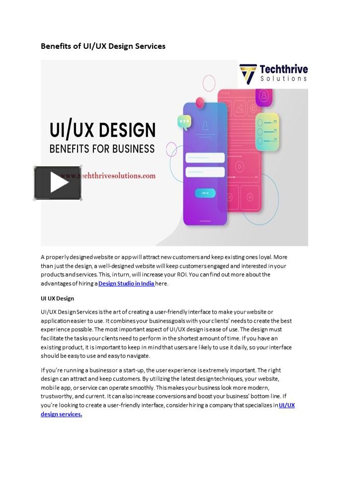 PPT – Benefits of UI UX Design Services PowerPoint presentation | free ...