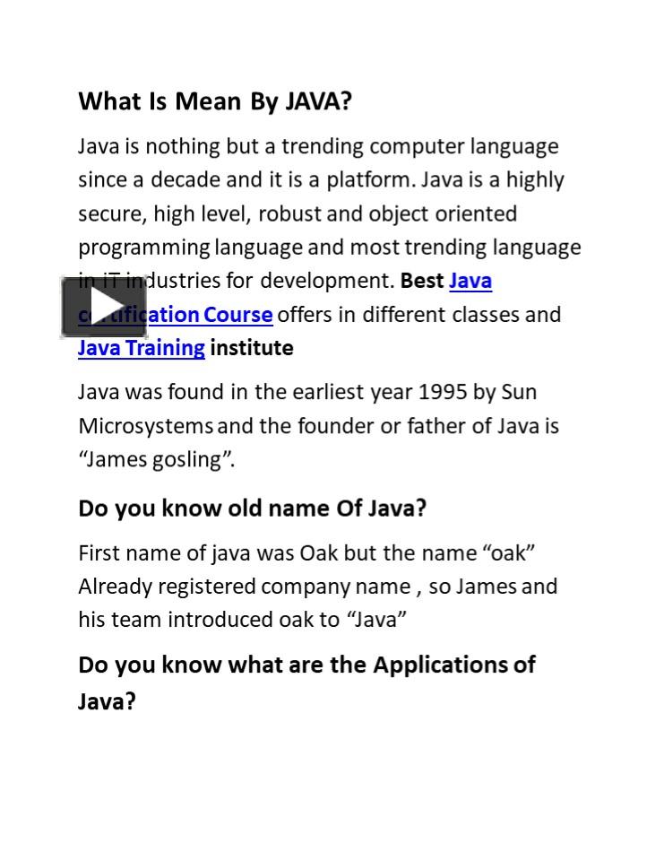 PPT – java course details PowerPoint presentation | free to download ...