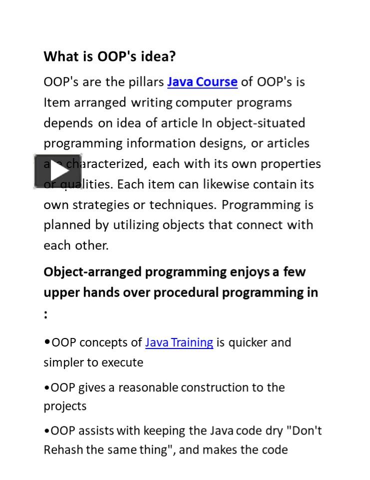 OOp's concepts In java presentation | free to download