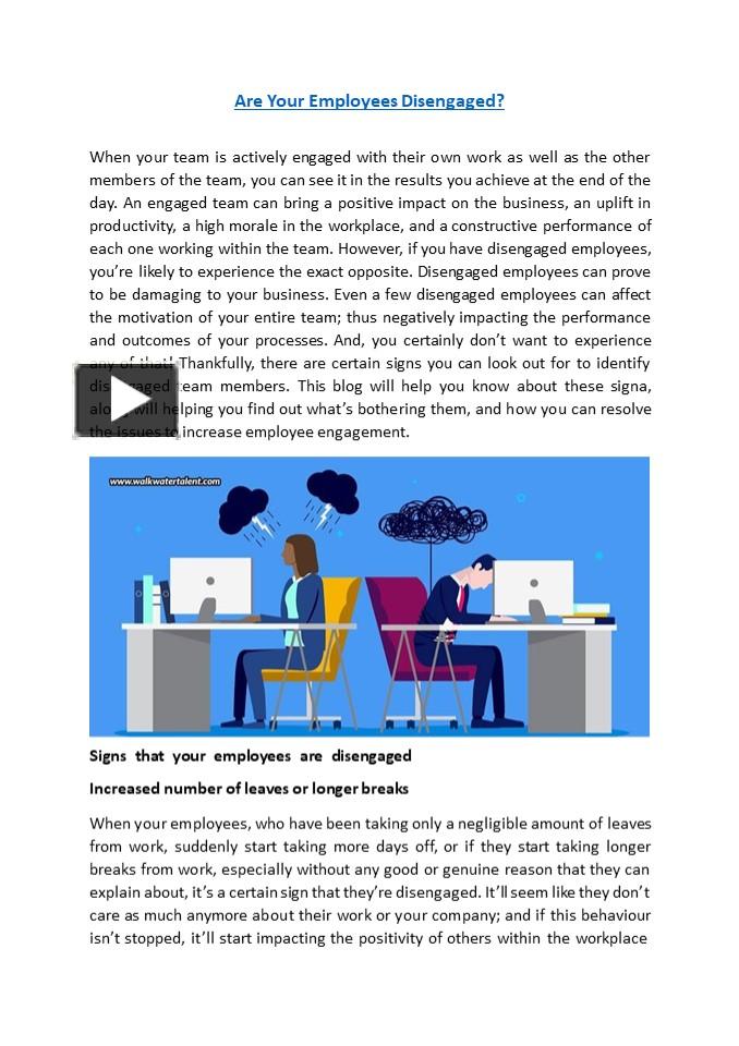 Are Your Employees Disengaged? presentation | free to download