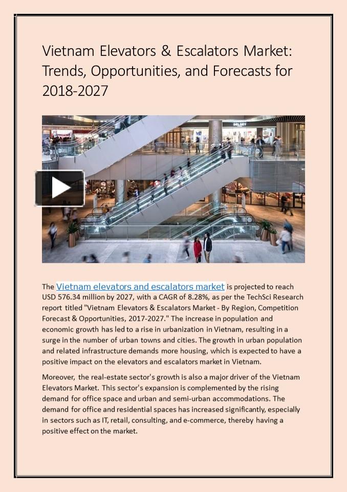 Ppt Vietnam Elevators Escalators Market Forecast Projected Growth