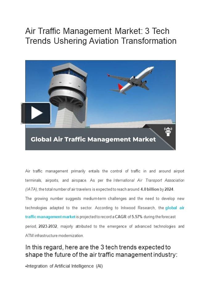 PPT – Air Traffic Management Market: 3 Tech Trends Ushering Aviation ...