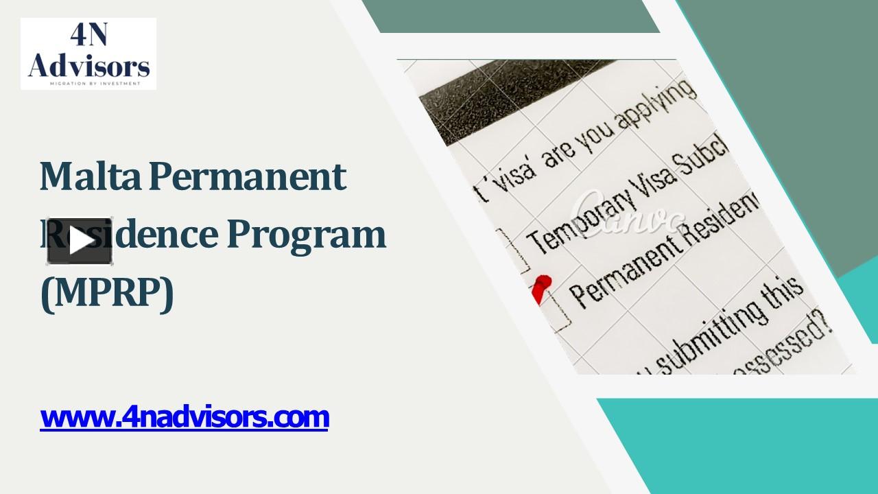 Malta Permanent Residence Program (MPRP) (1) presentation | free to ...