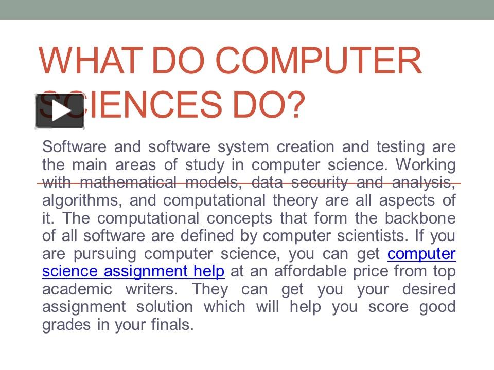 PPT – What do computer science do? PowerPoint presentation | free to ...