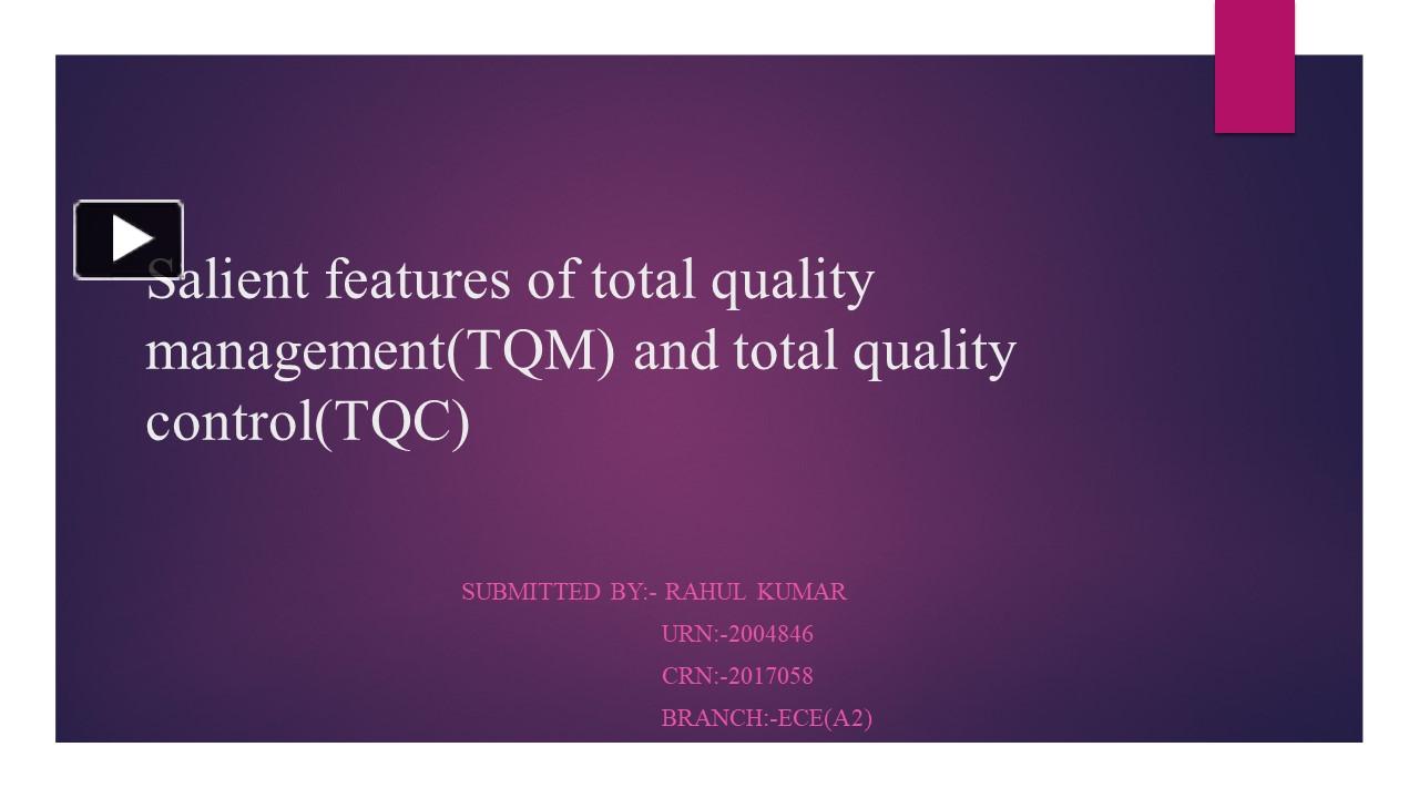 PPT – salient feature of TQM and TQC PowerPoint presentation | free to ...