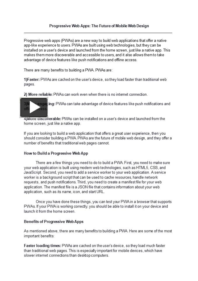 PPT – Progressive Web Apps: The Future of Mobile Web Design PowerPoint ...