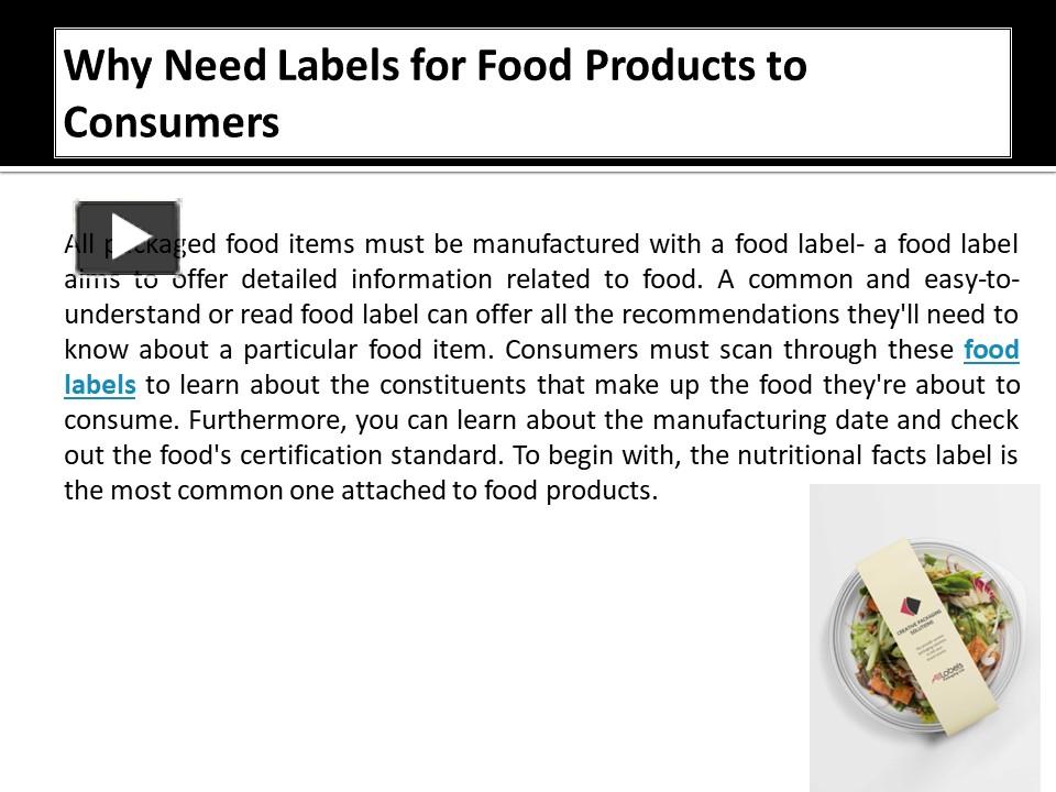 Why Need Labels for Food Products to Consumers presentation | free to ...