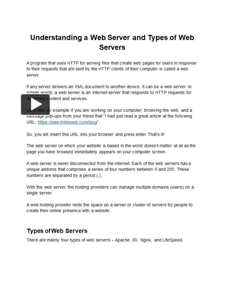 What is Web Server & It's Types presentation | free to download