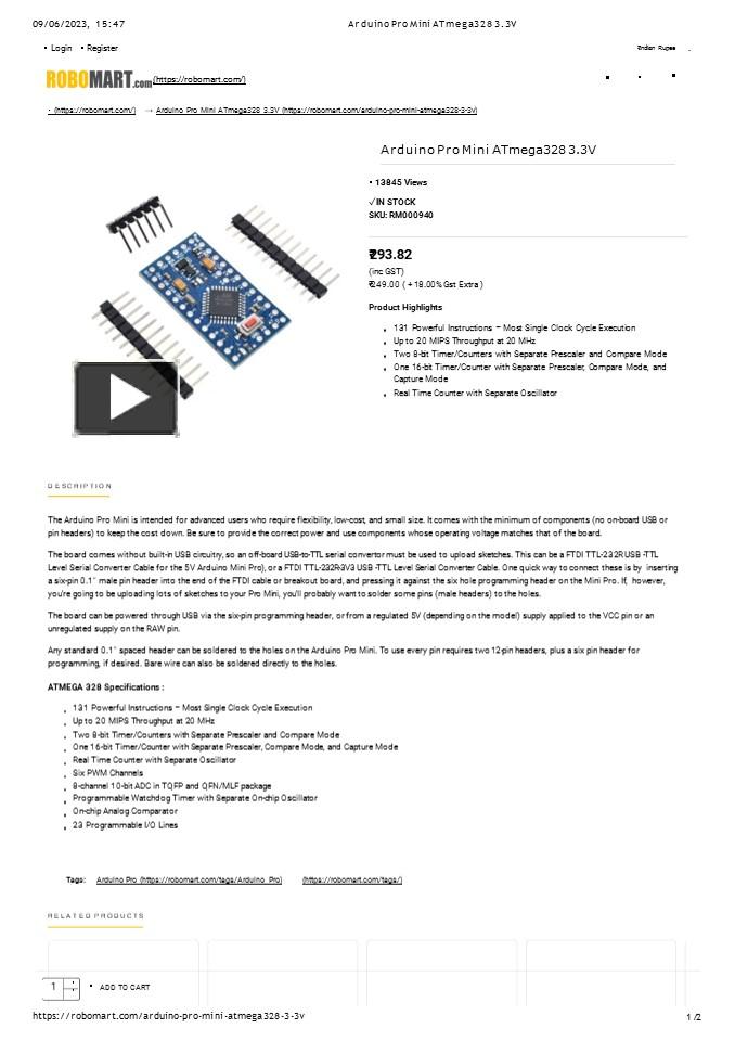PPT – Arduino Pro Mini ATmega328 3.3V PowerPoint presentation | free to ...