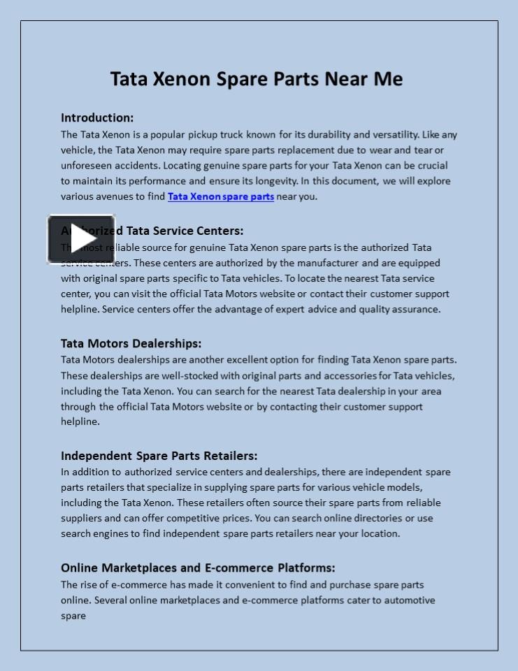 PPT – Tata Xenon Spare Parts Near Me PowerPoint presentation | free to ...