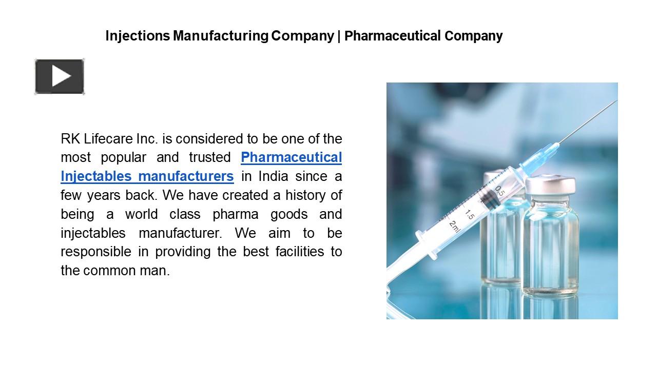 PPT – Injections Manufacturing Company | Pharmaceutical Company ...