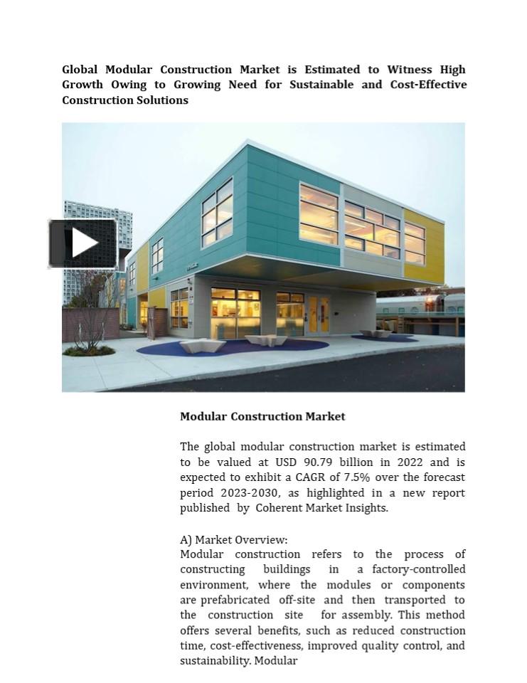 PPT – Global Modular Construction Market Is Estimated To Witness High ...