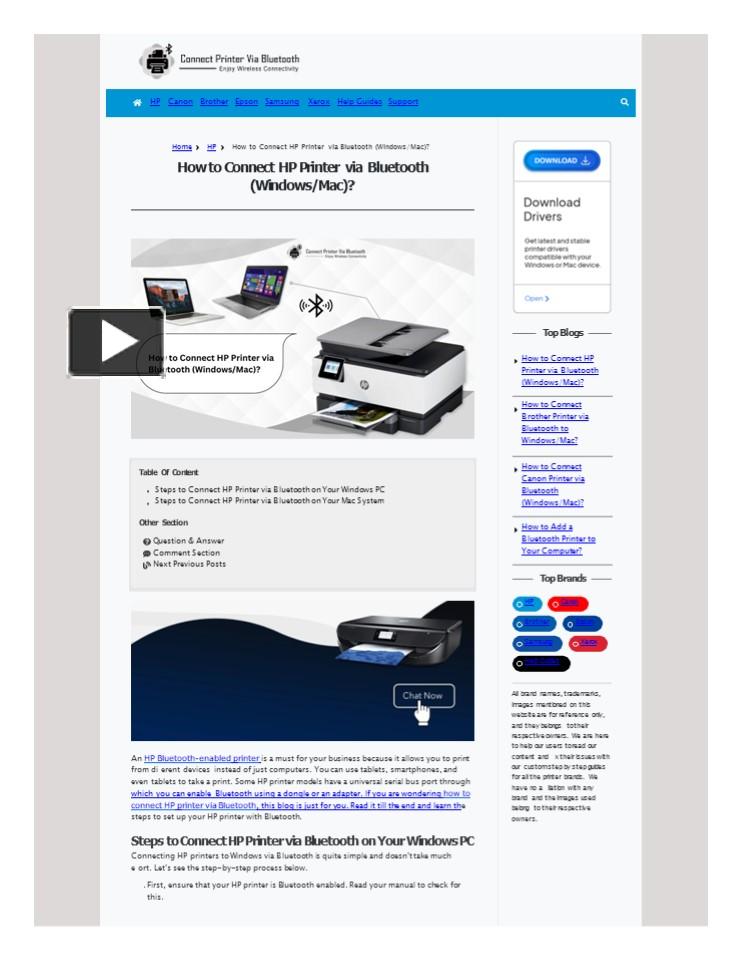 PPT – How to Connect HP Printer via Bluetooth (Windows/Mac)? PowerPoint ...