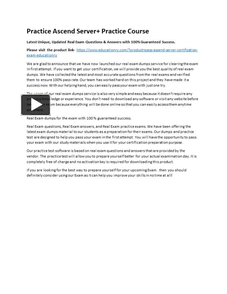 PPT – Practice Ascend Server+ Practice Course PowerPoint presentation ...