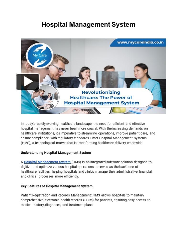PPT – Hospital Management System PowerPoint presentation | free to ...