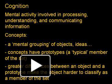Cognition presentation | free to view