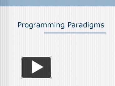 Programming Paradigms presentation | free to view