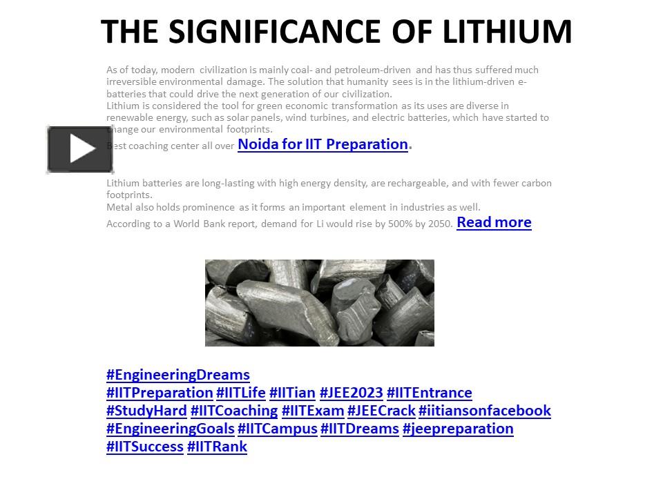 PPT – THE SIGNIFICANCE OF LITHIUM PowerPoint presentation | free to ...