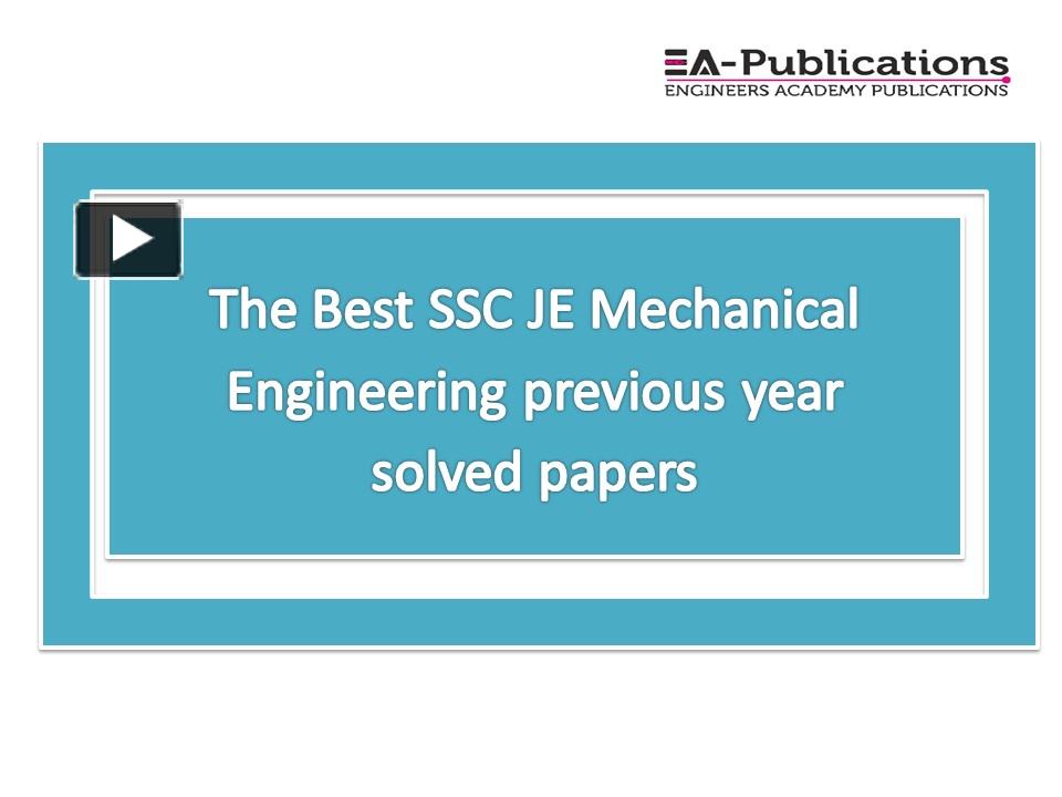 SSC JE Mechanical Engineering previous year solved papers presentation ...